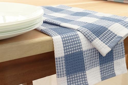 Premium 100 Cotton Waffle Weave Kitchen Towels Super Soft Absorbent