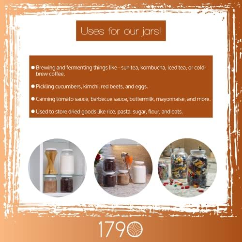 1790 Large Glass Jars with Lid