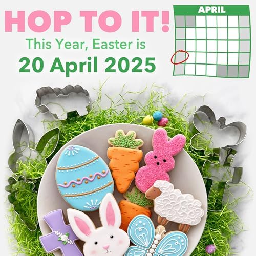 Easter Bunny Cookie Cutters 3-Piece Set Made in USA