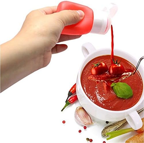 Yinggg Squeeze Portable Salad Dressing Container to Go Set of 4 55ML