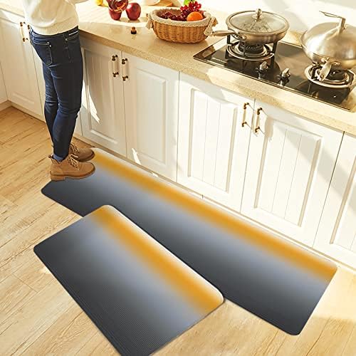 Luxury Soft Kitchen Rugs with Gradient Stripes
