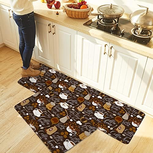 Two-Piece Coffee Bean Grinder Living Room Runner Rugs Set