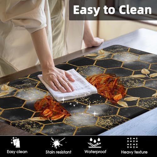 Arttown Marble Anti-Fatigue Kitchen Rug Set of 2