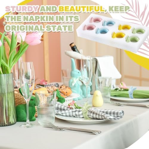 Easter bunny napkins rings 8-set for cloth napkins