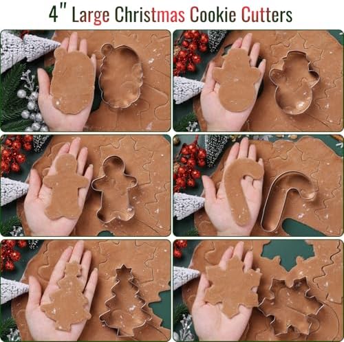 STARSIDE 4-inch Christmas Cookie Cutters 6-Piece Set