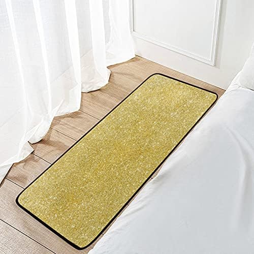 Gold Glitter Kitchen Rugs - Boccsty Anti-Fatigue Mat for Bathroom and Kitchen