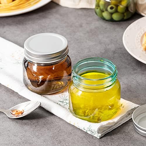 Gueevin 12 Pcs Blue Mason Jars with Airtight Lids and Bands