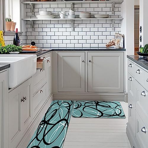 Modern Geometric Kitchen Rugs Set
