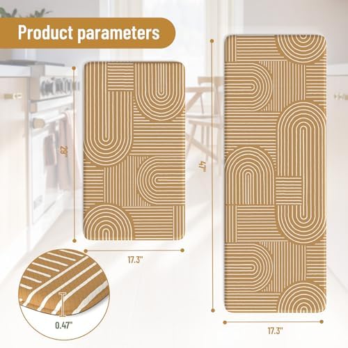 Modern Farmhouse Kitchen Rugs Anti-Fatigue Non-Slip Mat Set for Home
