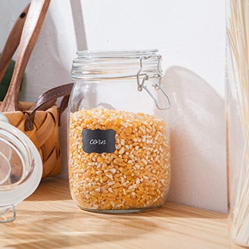 Flrolove 32oz Glass Canister Set of 4 with Hinged Lid