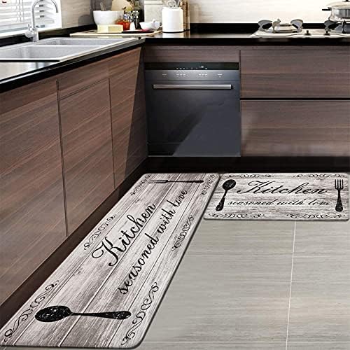 Pauwer Anti Fatigue Kitchen Mat Set Premium Non-Slip Standing Desk Kitchen Rugs
