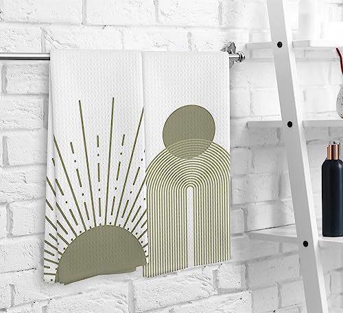 Boho Black Sun Kitchen Towel Set of 2 16x24 Inch