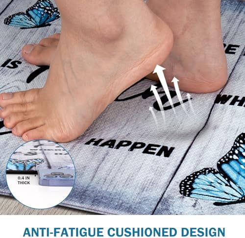Likiyol Butterfly Floral Kitchen Rugs abused