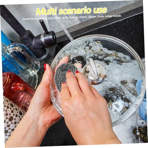 Stainless Steel Wok Scrubber Brush 2 Pack Kitchen Tool for Cleaning