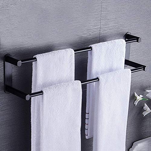 BOCbco Simple Shelf Double Tea Towel Holder 41Cm Black