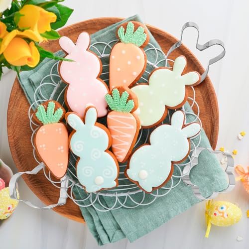 12Pcs Easter Cookie Cutters Set Stainless Steel