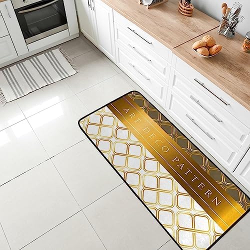 Hapuxt Golden Art Kitchen Rugs Area Mats for Cooking Entertaining Remember