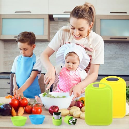 Kids Kitchen Knife Set with Gloves and Cutting Board