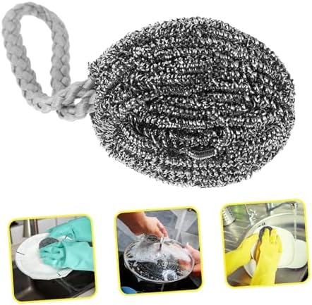 Stainless Steel Wok Scrubber Brush 2 Pack Kitchen Tool for Cleaning