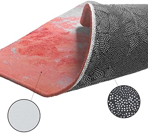 Pink Grey Paint Kitchen Rug Set 2PCS Non-Slip Mats