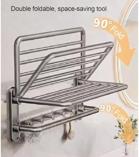 Gray Space Aluminum Towel Rack Wall-Mounted Towel Holder
