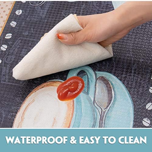Cozy Coffee Theme Kitchen Rugs - Smooth Durable for Home
