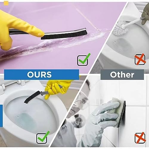 3 Piece Hard Bristle Crevice Cleaning Brush for Kitchen Window and Bathroom