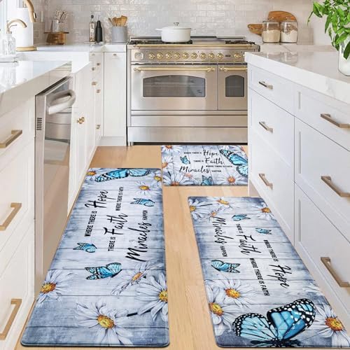 Likiyol Butterfly Floral Kitchen Rugs abused