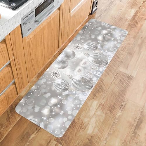 Crafting a Cozy Kitchen with Christmas Moments Silver Stars Area Runner Mat Set