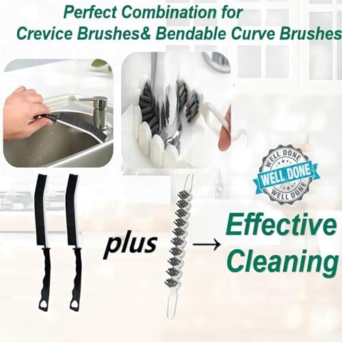 6 in 1 Crevice Bendable Cleaning Brush Kit for Kitchen Bathroom