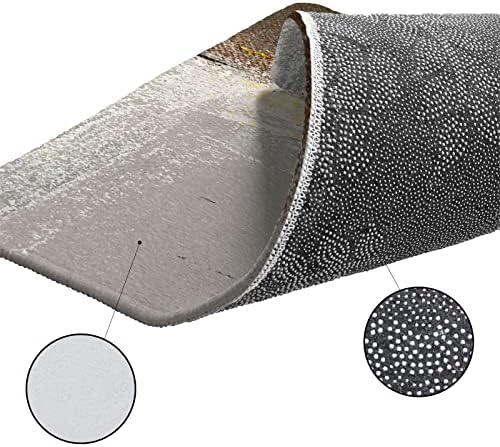 Carosaffe Yellow Brown Grey Kitchen Rugs Set 2-Pack