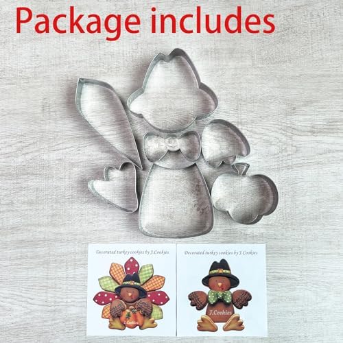 LILIAO Thanksgiving Turkey Puzzle Cookie Cutter Set Stainless Steel 7-Piece Set