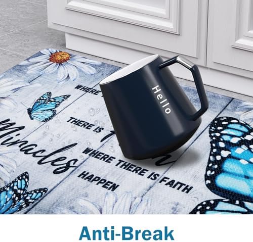 Likiyol Butterfly Floral Kitchen Rugs abused
