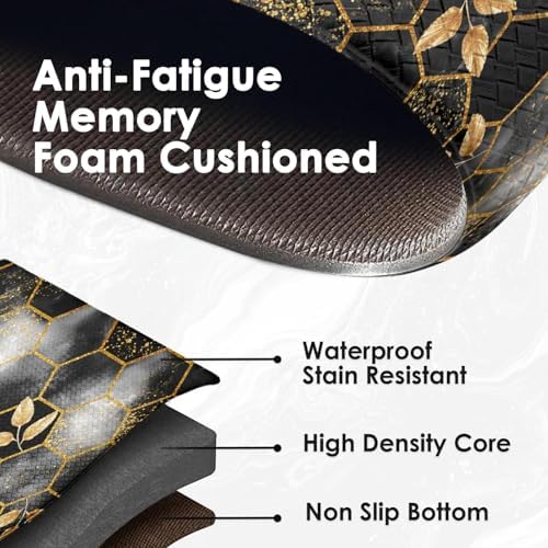 Arttown Marble Anti-Fatigue Kitchen Rug Set of 2