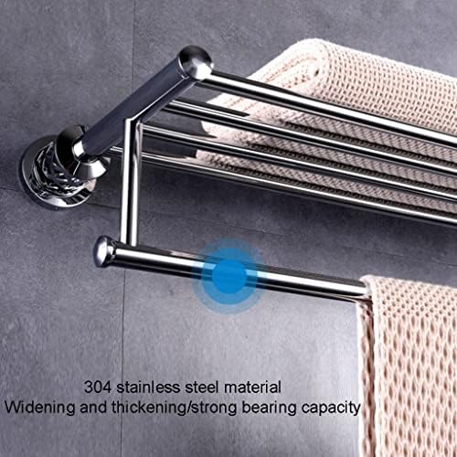 ANN BKA - Ergonomic Bathroom Towel Holder Double-Layer Stainless Steel Towel Rack