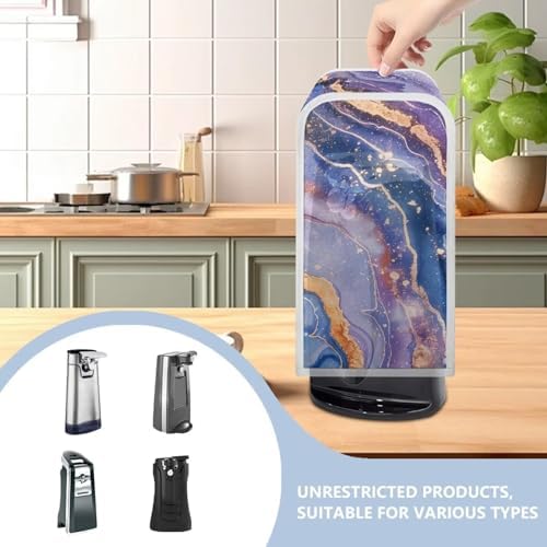 ZOUTAIRONG Rainbow Marble Can Opener Cover Cattle Yellow Waterproof Can Opener Dust Protection