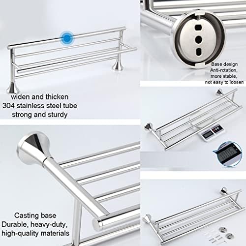 Stainless Steel Double Layer Towel Rack Wall Mounted