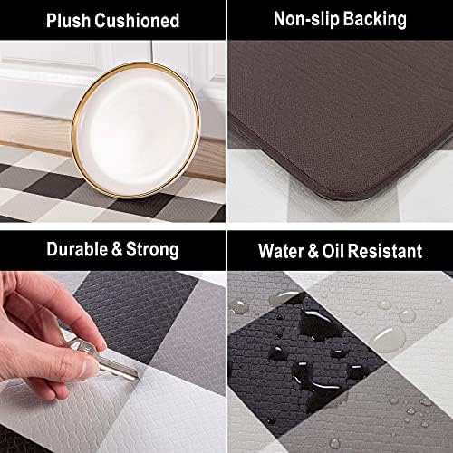 Carvapet Anti-Fatigue Kitchen Mat with Non-Slip Backing Waterproof Surface