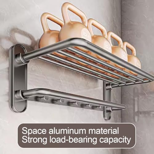 Gray Space Aluminum Towel Rack Wall-Mounted Towel Holder