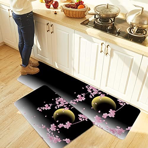 Stylish Kitchen and Bathroom Rugs - Cherry Blossom Set by Carosoffe