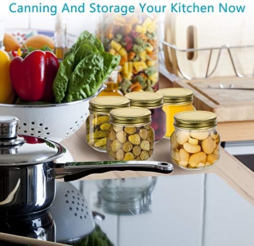 Encheng 8 oz Glass Jars With Lids Set Of 30