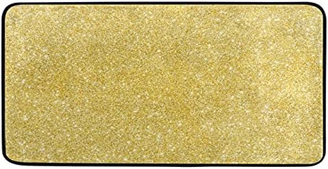 Gold Glitter Kitchen Rugs - Boccsty Anti-Fatigue Mat for Bathroom and Kitchen