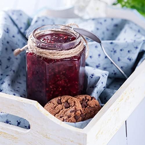 Keketin Hexagonal Glass Jam Jars with Gold lids 6oz 30Pack Preserving Storing
