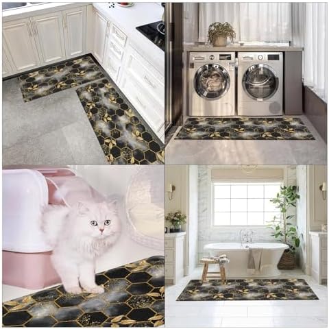 Arttown Marble Anti-Fatigue Kitchen Rug Set of 2