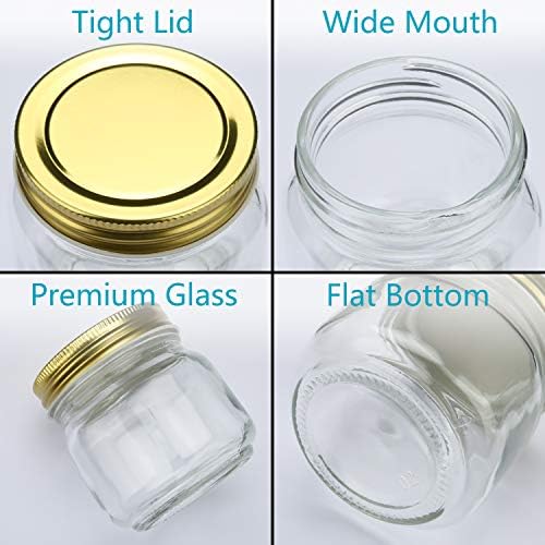 Encheng 8 oz Glass Jars With Lids Set Of 30