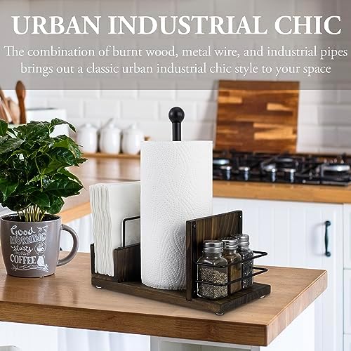 Sturdy Rustic Metal Dining Caddy with Spindle and Spices