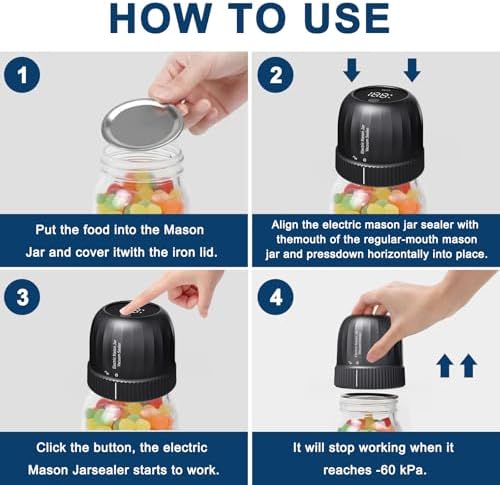 ZPP Electric Mason Jar Vacuum Sealer with Wide and Regular Mouth Lids