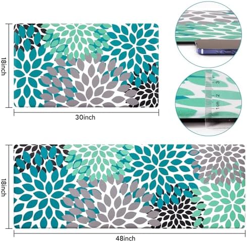Likiyol Kitchen Mats 2PCS Anti-Fatigue Comfort Rugs Teal
