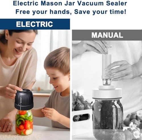 ZPP Electric Mason Jar Vacuum Sealer with Wide and Regular Mouth Lids
