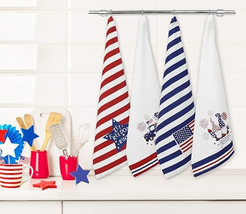 PurpleEssences - 4th of July 100 Cotton Kitchen Towels Set of 4